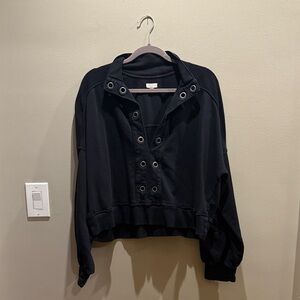 Pilcro Black and Red Detail Sweatshirt